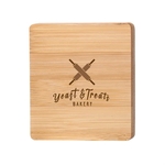 Square Bamboo Coaster with Bottle Opener (2 Color Imprint)