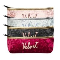 Velvet neoprene storage pouch with zippered closure, gusseted pouch, color...