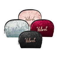 8.25" x 6" x 3" velvet neoprene canoe-shaped cosmetics case with... from ASI...