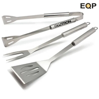 3pc Stainless Steel BBQ Tool Set for Outdoor Camping/Grills
