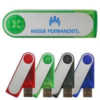 Colorful transparent USB flash drives with a swivel closure... from ASI 62124...