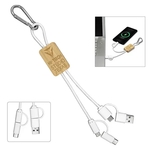 5-in-1 Bamboo Cell Phone Charging Cable w/Carabiner