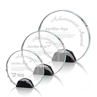 Magnificent Optical Crystal Award with a sparkling multifaceted Ebony Optical...