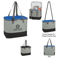 Polyester cooler bag with foam insulation, zippered main compartment and...