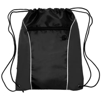 Two tone drawstring backpack with earphone eyelet plus 1 color silkscreen......