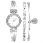 Women's Silver Bracelet Watch Set