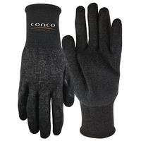 Black knit gloves with latex palms featuring puncture, cut, and abrasion......