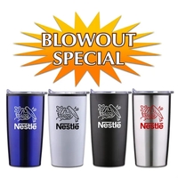20 Oz. stainless tumbler with double-wall design and a PP plastic... from ASI...