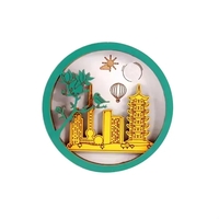 Round shape wooden souvenir magnet plus full color UV imprint on... from ASI...