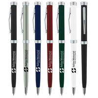 Plastic ballpoint pen with gold accents and stylish colored barrel.... from...