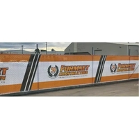 63" high construction barrier fence used for company advertisement and...