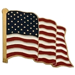 Deluxe Genuine Hard Enamel Wave Flag USA