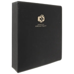 11"x11.5" Black/Gold Leatherette 3 Ring Binder w/ 2" D-Rings