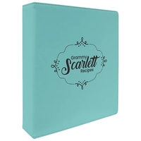 11"x11.5" Teal Leatherette 3 Ring Binder w/ 2" D-Rings