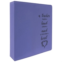 11" x 11.5" x 3" purple PU leatherette 3-ring binder with... from ASI 74601...
