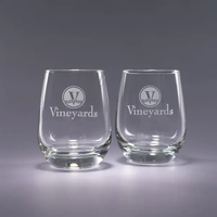 Set of two 15.5 oz. stemless wine glasses with deep etched... from ASI 62985...