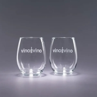 Set of two 17 oz. stemless wine glasses with deep etched... from ASI 62985 J....