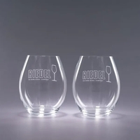 Set of 9" x 3.25" 20-ounce stemless Riedel wine glasses in... from ASI 62985...