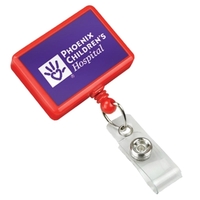 .75" x 1.25" rectangular ABS plastic badge reel.... from ASI 62088...