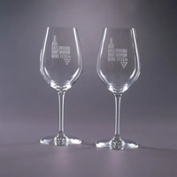Set of two 16 oz. white wine glasses with deep etched... from ASI 62985 J....