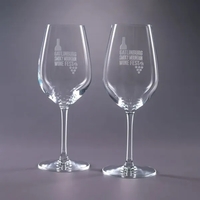 Set of two 19.5 oz. red wine glasses with deep etched... from ASI 62985 J....