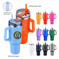 40 OZ. S/S Travel Mug with Handle & Straw... from ASI 41511 Brainchild USA...
