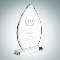Teardrop award made of glass and available in three sizes with... from ASI...