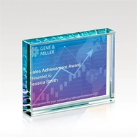 Starphire Banner Crystal Glass Award