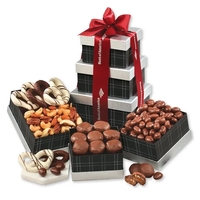 black and silver tower with chocolates and nuts... from ASI 68680 Maple Ridge...