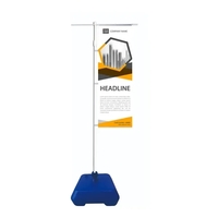 Flag stand with adjustable pole height and colorful water filled base... from...