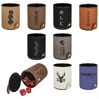 Leatherette dice cup with 5 dice and laser engraved graphics included.......