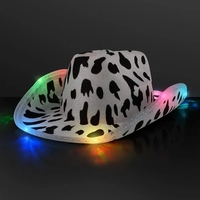 LED Cow Print Hat, Color-Change Cowgirl Hats; Blank Pricing... from ASI 34194...