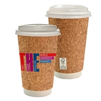 16 oz. Full Color Cork Pattern Paper Cup With Lid
