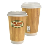 16 oz. Full Color Bamboo Pattern Paper Cup With Lid