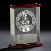 9" x 7.25" x 2.88" clock with skeleton movement cased in... from ASI 68507...