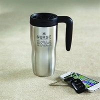 16 oz. double wall stainless steel travel mug with lid and... from ASI 68507...