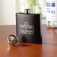 6 oz. black flask with a funnel packaged in a presentation... from ASI 68507...