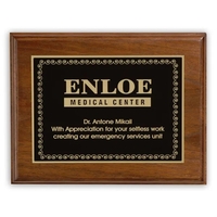 7" x 9" recognition plaque with grained walnut wood and a... from ASI 68507...