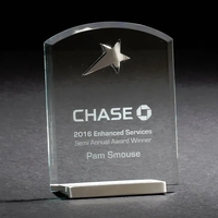 6" x 4.88" x 1.88" crystal clear glass award with polished... from ASI 68507...