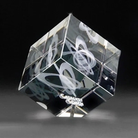 Optical 3D crystal cube award with beveled edges.... from ASI 68507 The...