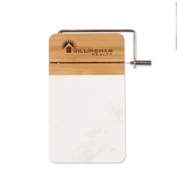Eco-friendly white marble and bamboo cutting board with stainless steel...