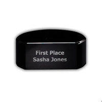 2.75" x 1.25" x 3.25" black crystal award base with imprinting... from ASI...