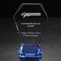 8.88" x 5.5" x 2" award with an optically perfect blue... from ASI 68507 The...