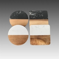 Acacia Wood and Marble Coaster... from ASI 92531 Unique Custom Products / UCP