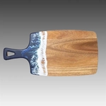 Paddle Shaped Acacia Wood and Resin Cutting Board