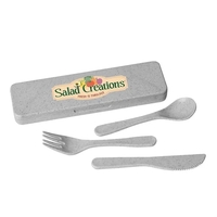 Eco-friendly 40% plant fiber on-the-go utensil set with handy travel box.......