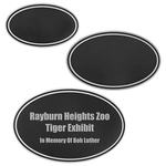 Silver/Black Oval Cast Aluminum Sign with 24" Aluminum Rod