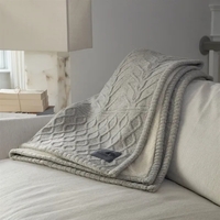 60" x 50" nylon/wool blend knit and Sherpa faux lambswool blanket.... from...