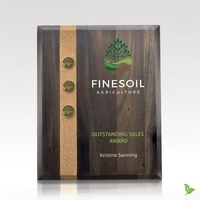 8" x 10" x .75" coffee stained wood award plaque with... from ASI 93986...