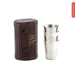 Kikkerland 1.5 oz Shot Glasses in Leather Case